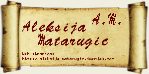 Aleksija Matarugić vizit kartica